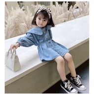 Soft denim kids dress 6521