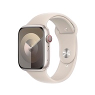 【APPLE】Watch Series 9 （LTE版） 41mm鋁金屬錶殼搭配運動型錶帶-M/L （星光/星光）_廠商直送