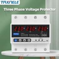 3P Voltage Protector 63A 380VAC 3P+N three phase Relay adjustable Over Under Voltage protect high lo