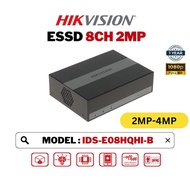 HIKVISION CCTV DVR 8CH DVR eSSD AcuSense 1TB 2 WEEKS Turbo HD 8 Channel 2MP-4MP eDVR iDS-E08HQHI-B