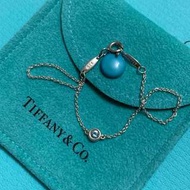保證真品 蒂芬妮 Tiffany 單顆 圓形 藍色 藍寶石 手鍊 手鏈 經典款 純銀 二手 正品 約95成新 蒂芙妮