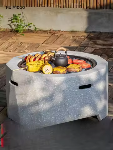 Garden Fireplace Tea Grill Full Multifunctional BBQ Grill Charcoal Stove Garden Household BBQ Grill