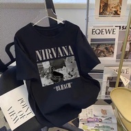 Retro black degraded classic men's street retro fashion print oversized T-shirt