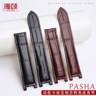 Suitable for Cartier pasha pasha Series Men's Big Bamboo Crocodile Leather Watch Strap Notch Wrist S