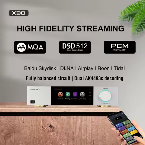 Vovofox Music Player X30 HiFi Lossless Streaming Media Touch Screen WiFi6 Support Tidal DLNA ROON In