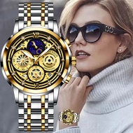 นาฬิกาแฟชั่นผู้หญิง Lige แบรนด์หรูสแตนเลส Jam Tangan Sport กันน้ำสำหรับผู้หญิงนาฬิกาควอทซ์ montre Femme + กล่อง