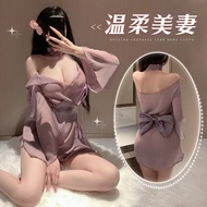 Isteri lembut, lengan lebar, alur terbuka, kimono, baju dalam erotik skirt tidur, seksi, keinginan m