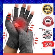 Compression Therapy Glove Open Finger Thumb Half Finger Gloves Wrist Support Sarung Tangan Terapi Fi