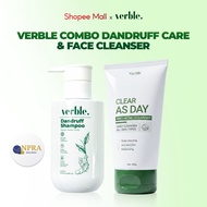 VERBLE Combo Clear Head Clear Face Dandruff Shampoo + Acne Cleaner Gel