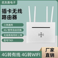 4G Wireless Router Three-Netcom Office Travel Card Connect Network Cable Four-Network Port CPE Full 