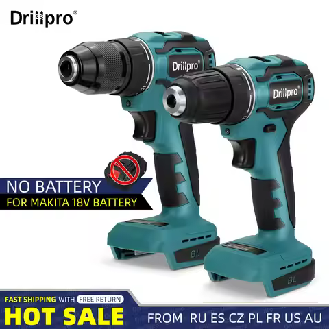 Drillpro 3 in 1 Brushless Electric Drill Screwdriver 21+1 Torque Cordless Driver Power Tool 10mm 13m
