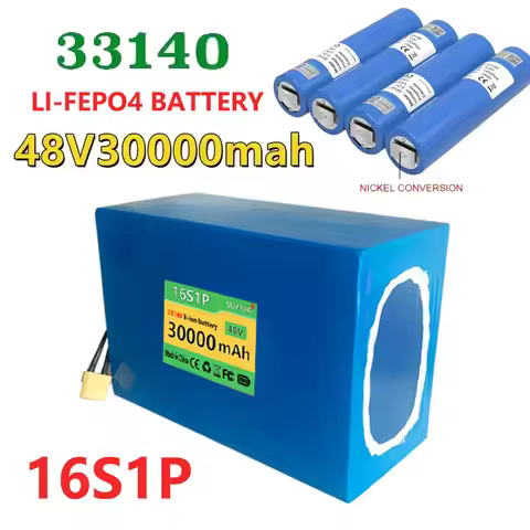 33140 LI-FEPO4 Battery Pack 16S1P 48V 30Ah High-power Battery Manufacturing Suitable for All 48V Ele