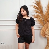 Ab511719 Baju Atasan Blouse Wanita Korea Import Hitam Grey Orange