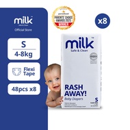 [BUNDLE] MILK Baby Diaper Flexi Tape S384 M336 L288 XL240 (8 packs)
