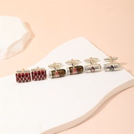 A Pair Men's Cylindrical French Cigar Letter Style Suit Shirt Cufflinks Business Christmas Father's 