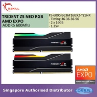 G.SKILL DDR5 TRIDENT Z5 NEO RGB AMD EXPO 6000MT/s Dual Channel | 2x16GB | 1.35V | 36-36-36-96 | F5-6000J3636F16GX2-TZ5NR