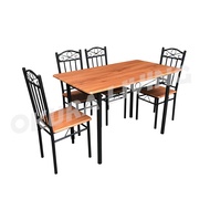 Okura Dining Table with 4 Chairs Home Living / Set Meja Makan Dengan 4 Kerusi Murah