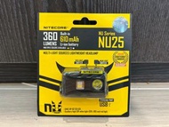 🔥 原裝行貨🔥Nitecore NU25 360流明 白 暖 紅光 USB 可充電 頭燈 黑色