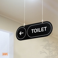 Large Oval Directional Toilet Hanging Acrylic Sign - INPI House