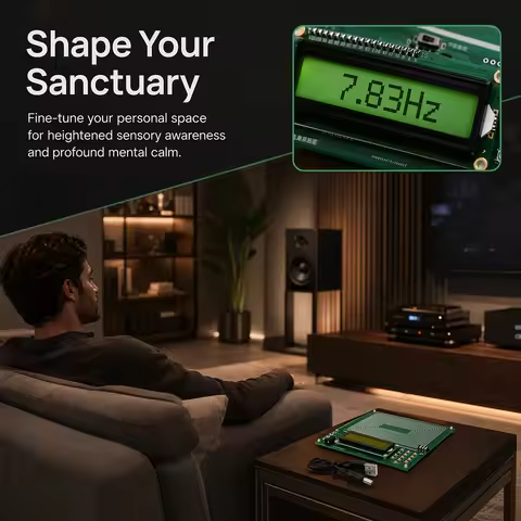 USB 5V Schumann Resonance Generator 0.01Hz-30kHz Adjustable Frequency Pure Sine Wave 7.83Hz Crystal 