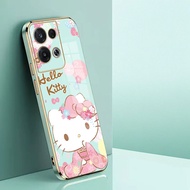 TEMU For Cute Hello Fasion Plating Phone Case For Oppo F29 A3x A3 A5 A17 A38 A57 A58 A59 A60 A76 A78