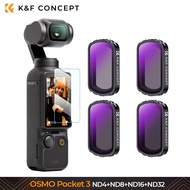 K & F khái niệm DJI Osmo bỏ túi 3 Bộ kính lọc máy ảnh chuyển động 4 bộ lọc (ND4 + ND8 + ND16 + ND32)