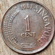 Koin 1 cent 1981 Singapore