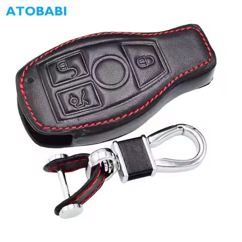 Leather Car Key Case For Mercedes Benz W204 W210 W211 C350 CL550 E200 E350 E550 ML350 ML450 Smart Re