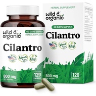Wild & Organic Cilantro Capsules 800 mg - Detox Support - Cilantro Supplement - Antioxidant Capsules