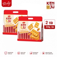 [SVIP] Combo of 2 Bags of Kenju 2-Layer Crispy Cookies with Grilled Cheese Chicken Flavor x 216g/bag