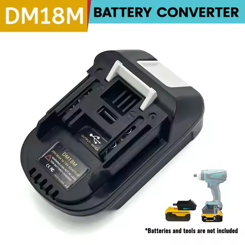 DM18M Battery Converter.Used for Dewalt 20V and for Milwaukee M18 18V Battery, Suitable for Makita 1