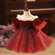 Children Dress Sequined Princess Dress Birthday Girl Small Dress Piano Performance Host Girl Perform
