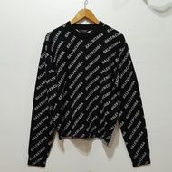 Sweater BALENCIAGA Sweater All Over Log Black White Original