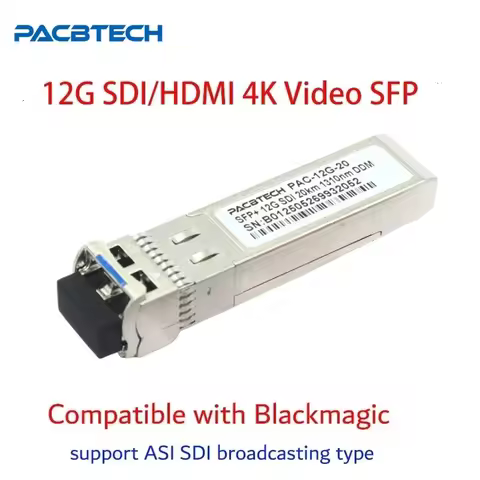 12G 12G-SDI SD-SDI Video Tranceiver 4K Fiber Transmission Optical Module SFP for Blackmagic Design B