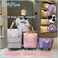 Cutiehaus Roller Portable Double Layer Handbag Shoulder Bags Extendable Foldable Zipper Travel Lugga