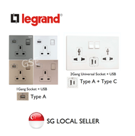 Legrand Galion Socket with USB Champagne Rose Gold Dark Silver White Matt Black