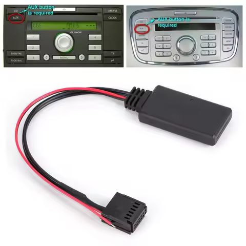 Car Bluetooth Module AUXIN Cable Wireless Audio Adapter Fit For Ford Focus Mondeo Fiesta 6000 CD