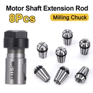 8PCS ER11 1-7mm Spring Collets with ER11A 5mm Motor Shaft Holder Extension Rod