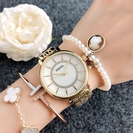 Fossil Wrist Watch Quartz Movement Stainless Steel Strap Rose Gold Dial Women's Watch