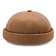 Vintage Dome Hat Mens Cotton Beanies for Men Docker Sailor Crimping Brimless Skull Caps Casual Elastic Cap