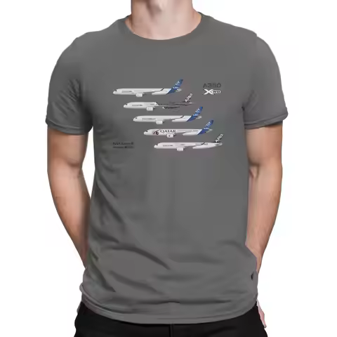 Airbus Newest TShirt for Men A350 Test Aircraft Fleet Round Collar Pure Cotton T Shirt Personalize G