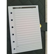 A6/A7 CHECKLIST 6 RING PLANNER INSERT REFILL