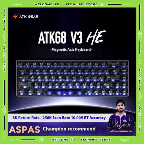 ATK68 V3 HE Magnetic Switch Keyboard Hot Swappable Gasket Mount Wireless Tri Mode RGB 65 Percent Pc 