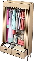 Portable Wardrobe Closets 28-inch Wide Freestanding Closet Organizer with Closed Zipper and Drawer -