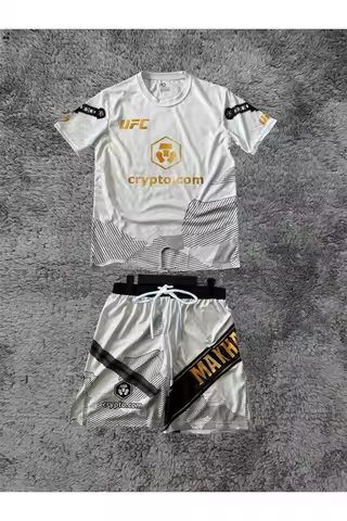 UFC Top Fighters Islam Makhachev Combat Fighting Event Tee Shorts Men Breathable Jersey Wrestling Ru