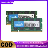 Latumab Memoria RAM DDR2 4GB 8GB 800MHz หน่วยความจำแล็ปท็อป SODIMM PC2-6400 200พิน1.8V โมดูลหน่วยความจำโน้ตบุ๊ค