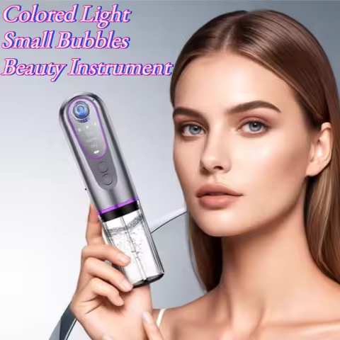 Colored Light Small Bubbles Beauty Instrument Household Facial Specific Blackhead Removers Devices P