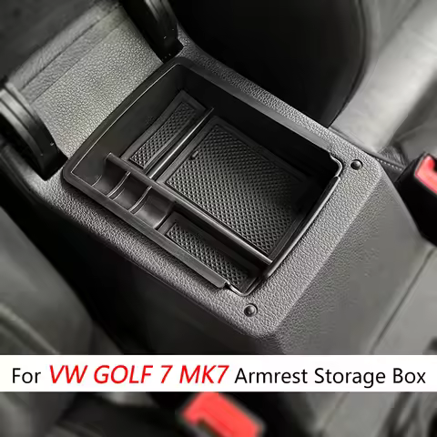 For Volkswagen VW Golf 7 7.5 Mk7 VII 5G GT I R 2013 - 2019 Armrest Storage Box Tray Orgainzer Stowin