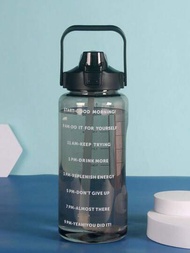 1 pieza Botella de agua de PC de gran capacidad de 750 ml 2L, Taza portátil de paja para deportes y fitness, adecuada para el hogar y viajes al aire libre
