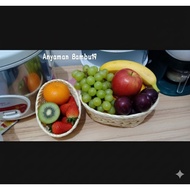 Oval Woven Bamboo Basket Oval 2 Sizes Medium & Large Multipurpose Container Fruit Parcel Container
